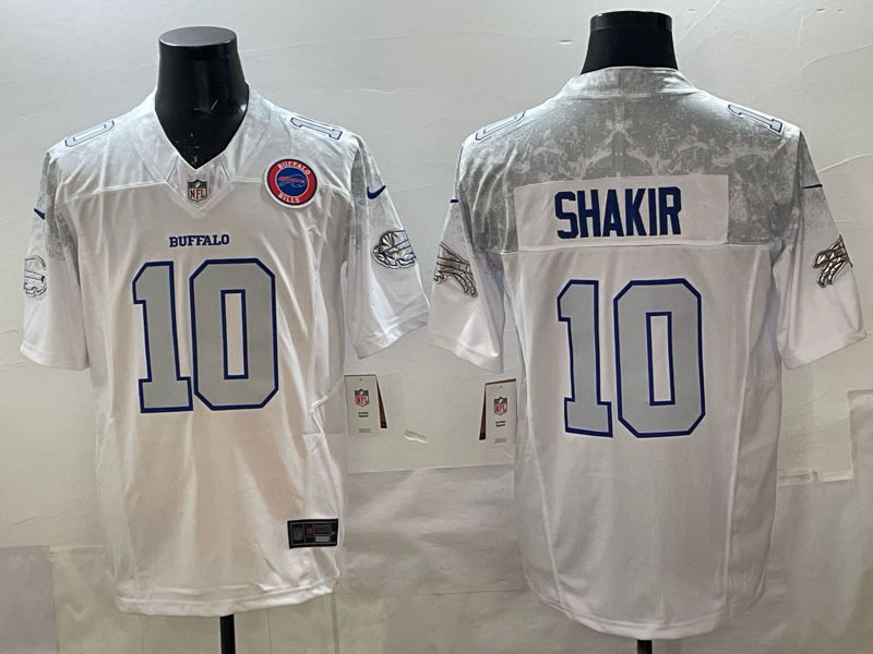 Men 2025 Buffalo Bills #10 Shakir white 5th generation Throwback Nike Limited NFL Jersey style 037